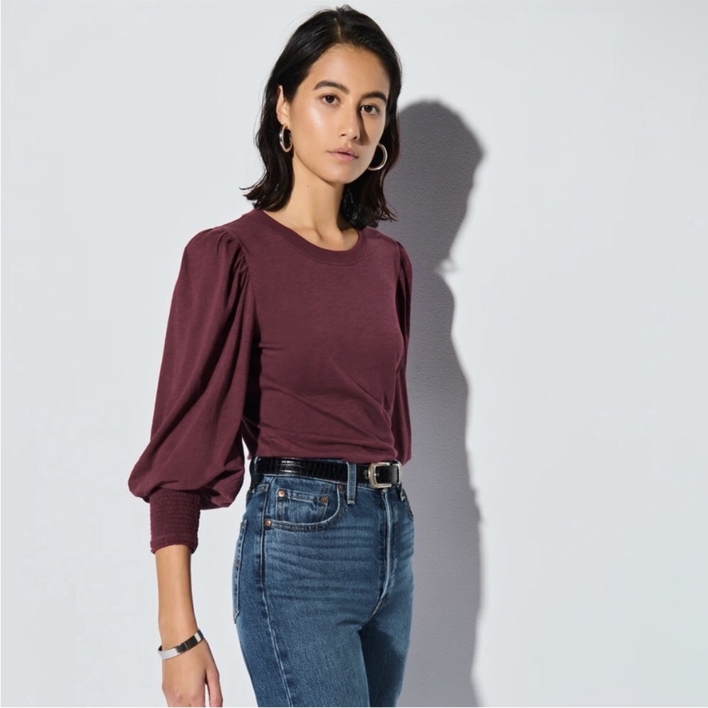 Nation LTD Loren Smocked Peasant Tee